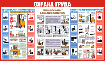 С130 Охрана труда при работе на складе (1200х700мм, пластик 3мм) - Стенды - Охрана труда на складе - Магазин охраны труда ИЗО Стиль